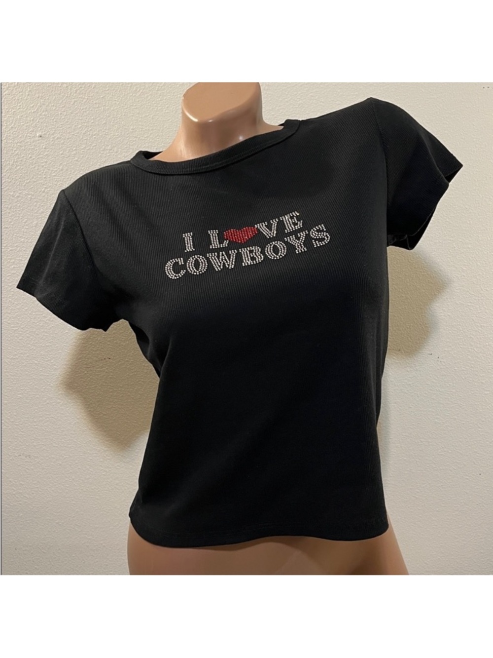 I Love Cowboys Black T-Shirt